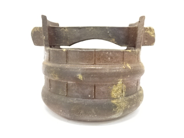  備前焼　鈴木黄弌造　手桶